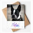 thumbnail image 1 of Bulldog Pet Animal Dark Picture Welcome Back Greeting Cards Envelopes Blank, 1 of 3