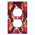 thumbnail image 2 of Metal Light Switch Plate Cover Elegant Woman Rhombus Burgundy Damask DAM083, 2 of 13