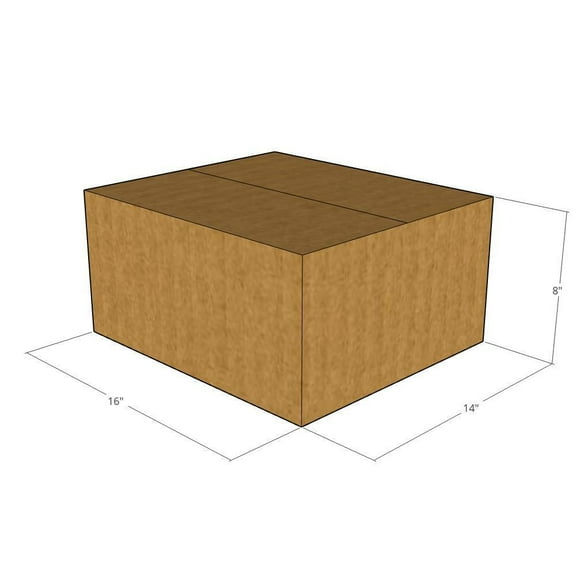 16x14x8 Kraft Brown Corrugated Shipping Boxes, 32 ECT Single-Wall, Qty 25