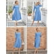 thumbnail image 3 of Vestido largo a media pierna acampanado y manga 3/4 para mujer, 3 of 3