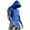 Blue, variant on UVEASISHA Short Sleeve Hoodie for Men Mesh Hooded Tshirt Side Split Hoodies Cooling Summer Workout Athletic Sweatshirts Blue L