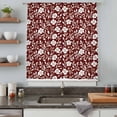 thumbnail image 5 of Red White Floral Sheer Curtains 63 Inches Long, Farmhouse Retro Botanical Leaves Light Filering Curtains, Breathable Simi Curtain Privacy Drapes for Living Room Bedroom Lightweight Window Treatment, 5 of 9