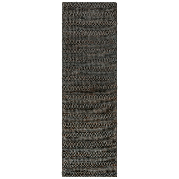 SAFAVIEH Natural Fiber Henrika Braided Runner Rug, Charcoal, 2'3" x 6'