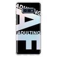 thumbnail image 1 of MUNDAZE Samsung Galaxy S10e Shockproof Clear Hybrid Protective Phone Case Black Clear Funny Text Quote Adulting AF Cover, 1 of 5