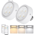 thumbnail image 2 of Battery Operated Light Bulb for Lamps, Screw in LED Puck Lights with Remote, with E26 Socket for Wall Sconce 2Pack, 2 of 8