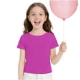 thumbnail image 6 of Jalioing Girls T Shirt Short Sleeve Ribbed Knit Summer Shirts Fashion Crew Neck Plain Blouses for Kids 1-10 Years, 6 of 8
