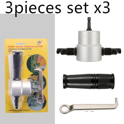 

Homeex Double-head Metal Thin Iron Sheet Cutting Electric Punching Cutter 3pieces 2set