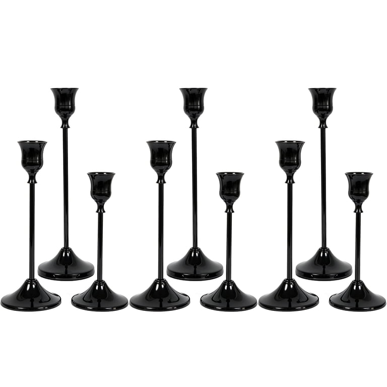 Hidawn Black Metal Taper Candlestick Holders, Set of 9 photo 1