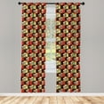thumbnail image 4 of Ambesonne Colorful Window Curtains, Skull Feather Pattern, Each 28" W x 84" L, Pistachio Green Cream, 4 of 4