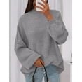 thumbnail image 5 of PRETTYGARDEN Women's Fall Oversized Sweaters Chunky Knit Mock Neck Long Sleeve Casual Trendy Pullover Winter Clothes, 5 of 9