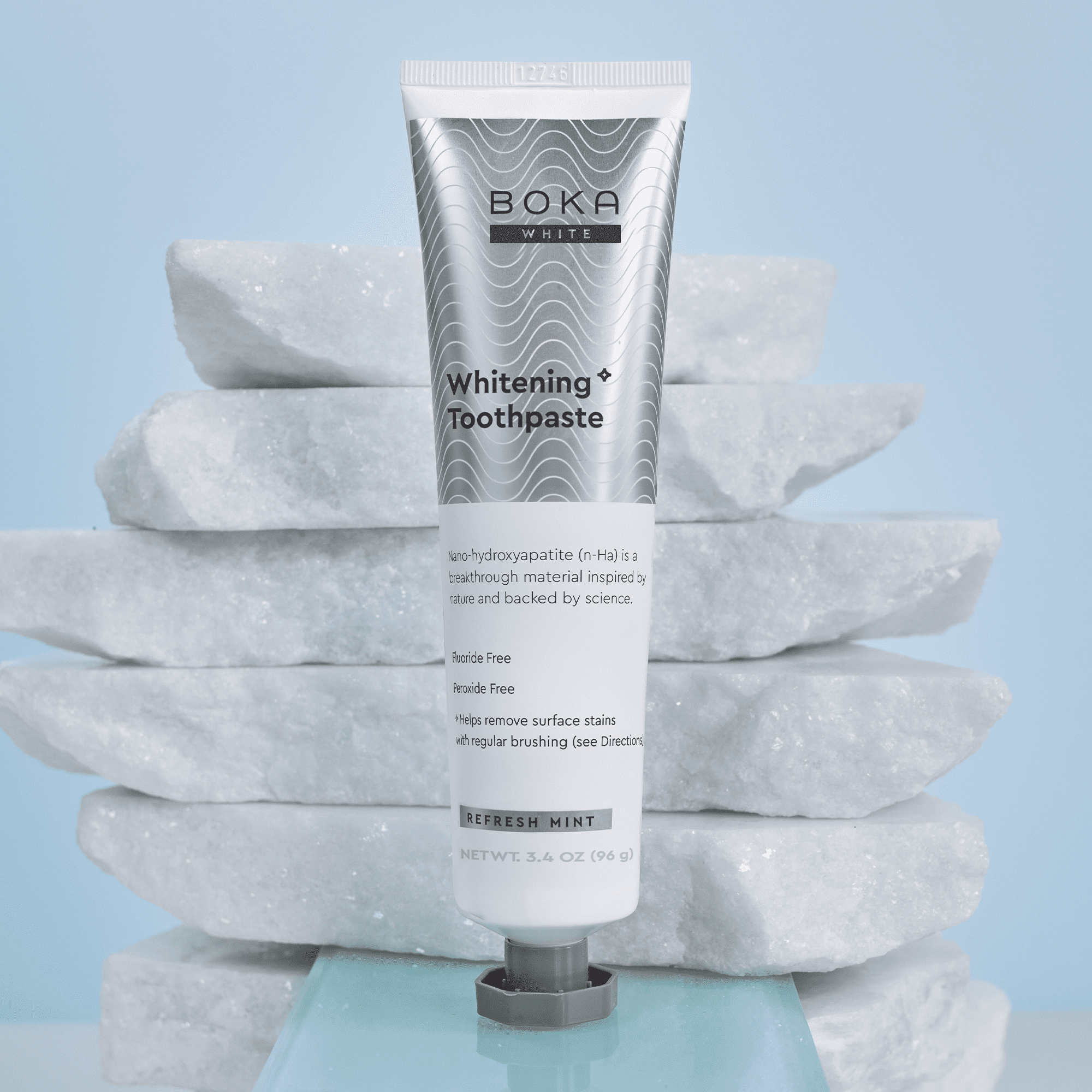 Boka Fluoride Free Toothpaste, Nano Hydroxyapatite Toothpaste, Appropriate for Sensitive Teeth - Whitening* Refresh Mint Flavor, 3.4 fl oz