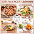 thumbnail image 4 of Walchoice 13.4 Inch Pizza Pan Set of 2, Stainless Steel Pizza Pan Tray, Reusable Metal Round Pizza Plate for Baking Serving Roasting, Healthy & Heavy-duty, Easy to Clean & Release, 4 of 7