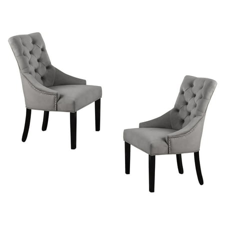 Best Master Furniture Velour Tufted Wingback Dining Chair - Set of