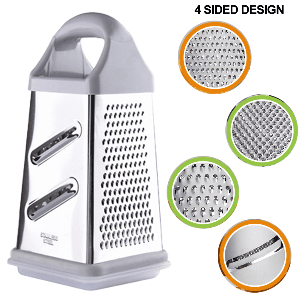 Rainspire Professional Box Grater, Cheese Grater Box for Kitchen Stainless  Steel with 4 Sides, Cheese and Spice Graters with Handle for Vegetables