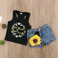 thumbnail image 5 of Kiapeise Toddler Girl Summer Sunflower Sleeveless Vest Tops + Denim Shorts, 5 of 9