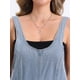 thumbnail image 5 of INSPIRAR CHIC Mono de mezclilla casual para mujer con tirantes ajustables, pantalones de pierna ancha, overoles S azul claro, 5 of 6