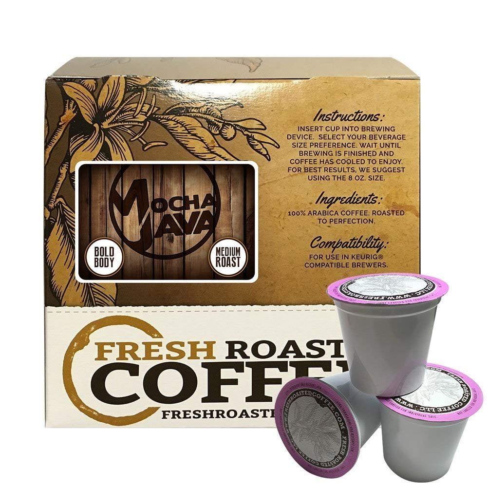 Fresh Roasted Coffee LLC, Mocha Java Coffee Pods, Medium Roast, Artisan