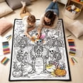 thumbnail image 6 of 140x100cm Halloween DIY Coloring Throw Blanket For Adults Washable Bed Cover With 100ml Marker Pens Black Tone, 6 of 6