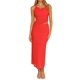 thumbnail image 1 of Conjunto de 2 Piezas de Falda para Mujer, Conjunto de Verano, Sin Mangas, Asimétrico, de , Top Corto, Faldas Largas. Rojo S, 1 of 10