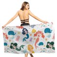 thumbnail image 1 of Quick Dry Breathable Warm Windproof Beach Towel Absorbent Mermaids Fish Scale Print Bath Towel, 1 of 2
