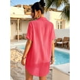 thumbnail image 4 of MOYIKO Summer Swimsuit Coverups for Women Bathing Suit Ladies Spread Neck Beach Dress with Pockets, 4 of 7
