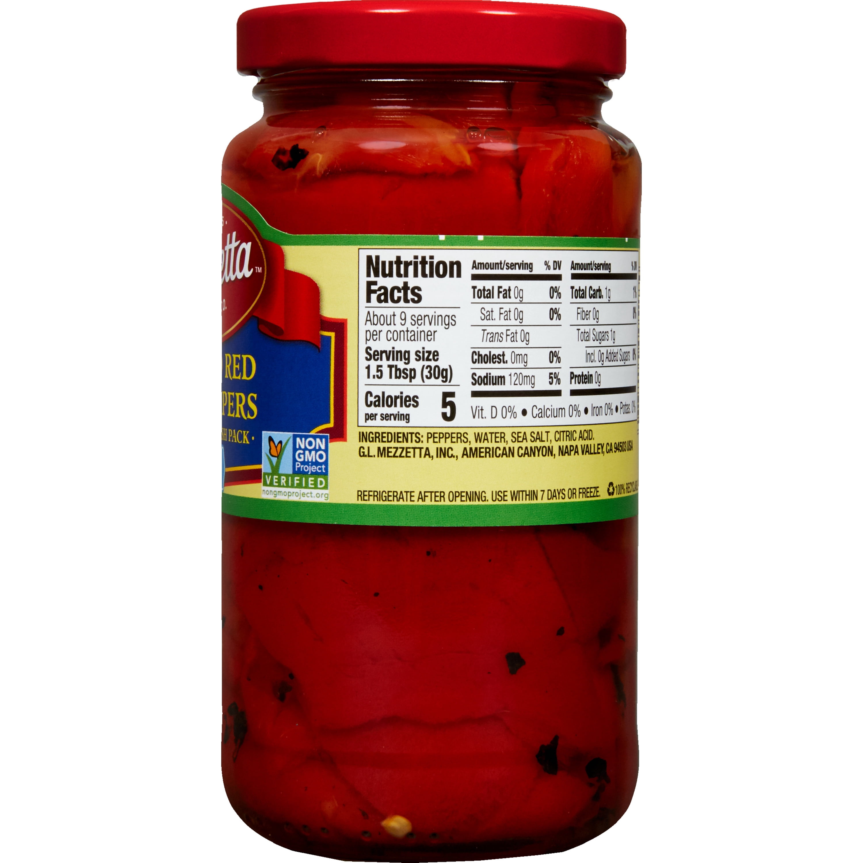 (5 pack) Mezzetta Roasted Red Bell Peppers, 10 oz Jar