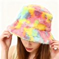 thumbnail image 2 of CYSFASHION Bucket Hats for Woman And Winter Styles For Ladies Tie Dyed Plush Bucket Hats. Thickened And Warm Fisherman Hats For Outdoor Use Green, 2 of 4
