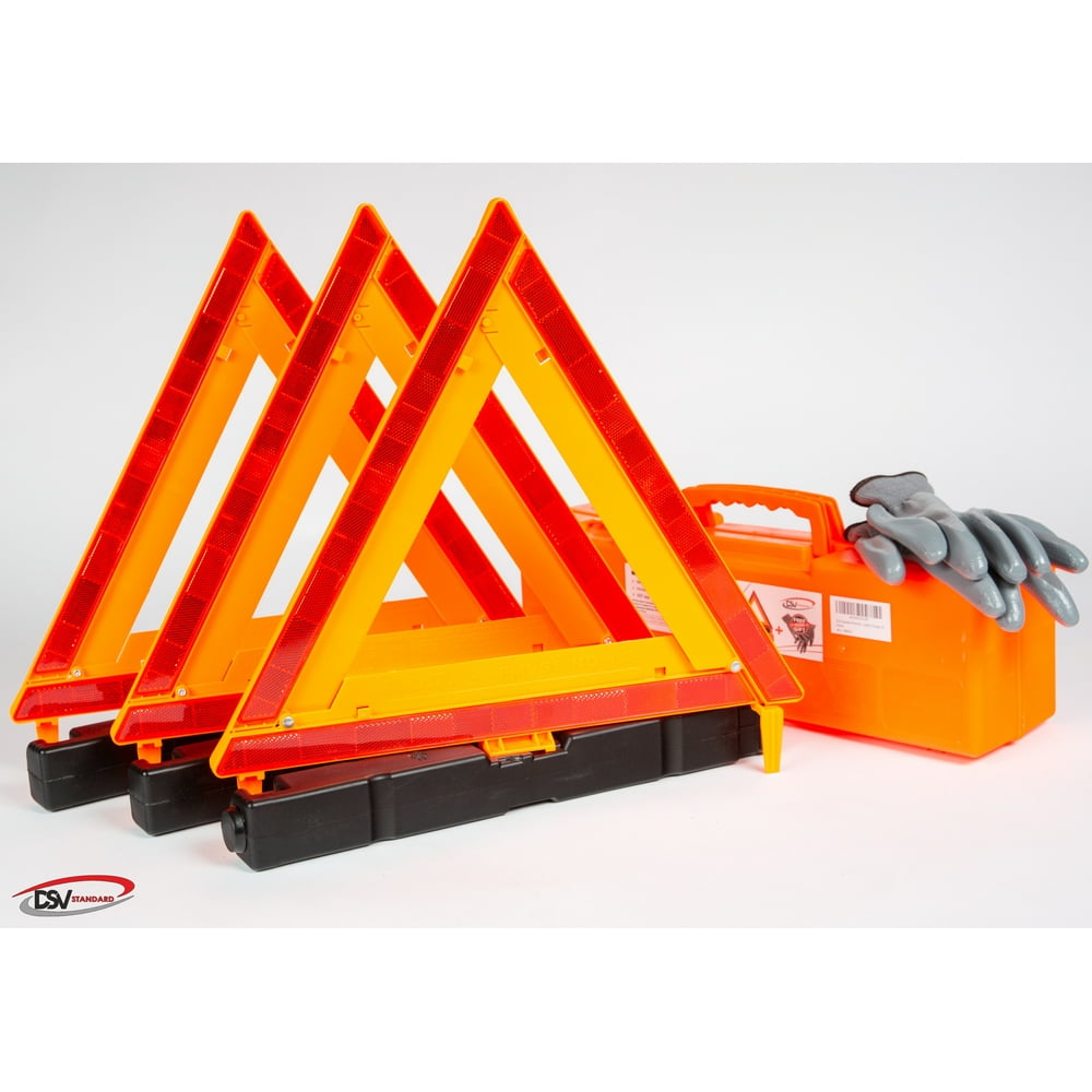 Warning Triangles, Safety Triangles DOT Approved, 3 Pack