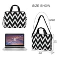 thumbnail image 3 of Iauyy 16inch Laptop Briefcase for Men/Women , Detachable Strap & Padded Compartment，Water-Resistant BagBusiness Travel File and Notepad,Black and White Stripes, 3 of 7