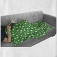 thumbnail image 5 of Clover Soft Flannel Fleece Blanket, Simplistic Irish Themed Pattern with Monochrome Shamrock Silhouettes Repetition, Cozy Plush for Indoor and Outdoor Use, 60" x 80", Green and White, by Ambesonne, 5 of 5