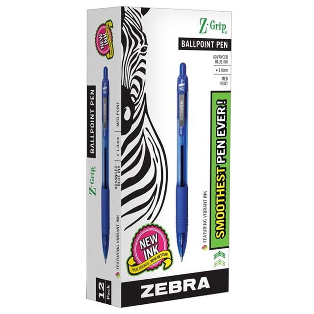 Zebra Pen ZEB22220-3 Z-Grip Ballpoint Pen, Blue - 3 Dozan
