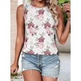thumbnail image 4 of Tank Tops for Women Sleeveless Eyelet Shirts White&red flower XXL, 4 of 7