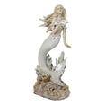 thumbnail image 6 of Large Vintage Sea Goddess Mermaid Holding Sconce Standing By Coral Reef Statue, 6 of 9
