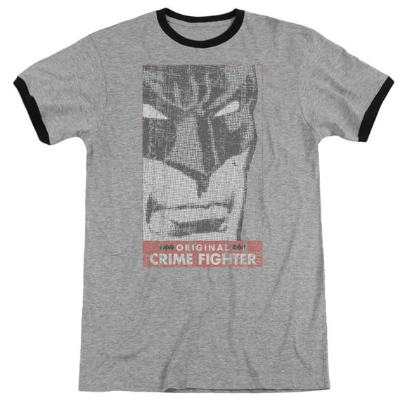 Batman Orginal Crime Fighter Adult Ringer Heather Black