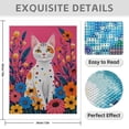 thumbnail image 3 of Diamond Art Kit for Adults, Colorful Cat In Floral Garden Diamond Painting for Adults Beginners, DIY Diamond Art Painting Kits, 5D Diamond Painting Crafts for Home Decor 12x16 Frameless, 3 of 7