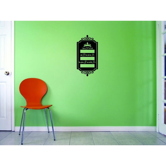 Unique Home Wall Stickers I Am A Of God AndHas Sent Me Here Has Given Me An Ehly Decal Décor for Bedroom Living Room Nursery - Size: 10 In x 20 In