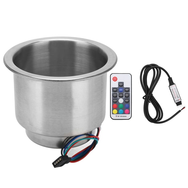 Boat Cup Drink Holder, Stainless Steel Boat Cup Holders RGB Safe DC12V For  RV For Truck 