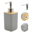 thumbnail image 5 of Unique Bargains 1 Set  Square Soap Pump Dispenser Set for Bathroom for Laundry Rooms Gray, 5 of 6