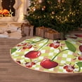 thumbnail image 6 of Daiia Cherries and Ladybirds Drawing Merry Christmas Tree Skirt , Xmas Large Lace-up Tree Skirt, Santa Snowflakes Rustic Home Decorations New Year Party Farmhouse Decor-36", 6 of 7