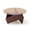 Brown + MDF+glass, variant on FENGFAN Round Farmhouse Coffee Table Mid-Century Modern Center Table Tempered Glass Top Solid Natural Oak Wood Base 1 Pack