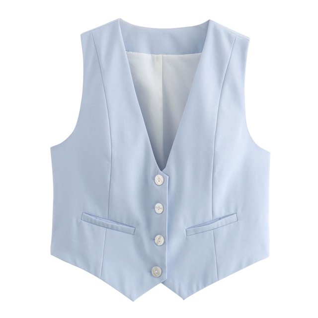 Timegard Tank Top for Women Button up Vests V Neck Slim Sleeveless Solid Color Top Summer Fashion