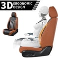 thumbnail image 4 of FLORICH Car Seat Covers Front Pair, Luxury Design Seat Protectors, Universal Auto Interior Accessories Fit for Most Cars, Black & Brown, 4 of 6