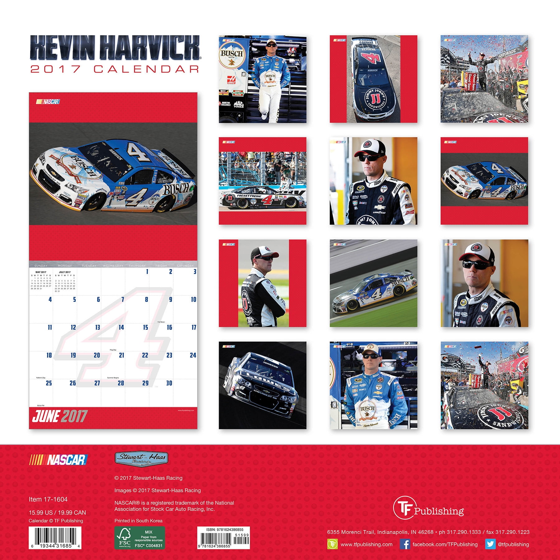 2017 Kevin Harvick Wall Calendar