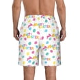 thumbnail image 3 of Yiaed Happy Easter Print Men's Swim Trunks with Lining Quick Dry Sports Shorts Beach Shorts Boardshorts-Large, 3 of 5