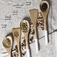 thumbnail image 4 of The Art Box 12 inches Natural Wooden Kitchen Spoon Set for Cooking, Wooden Cookware Utensils Tools, Non Stick - 5 Piece Set Fork, Corner Spoon, Slotted Turner, Spoon, Spatula, 4 of 6