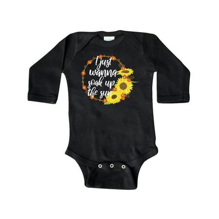 

Inktastic Sunflower I Just Wanna Soak up the Sun Gift Baby Boy or Baby Girl Long Sleeve Bodysuit