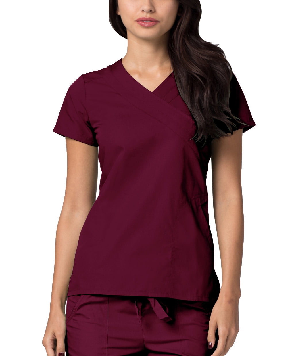 Adar Uniforms Double Mock Wrap Top