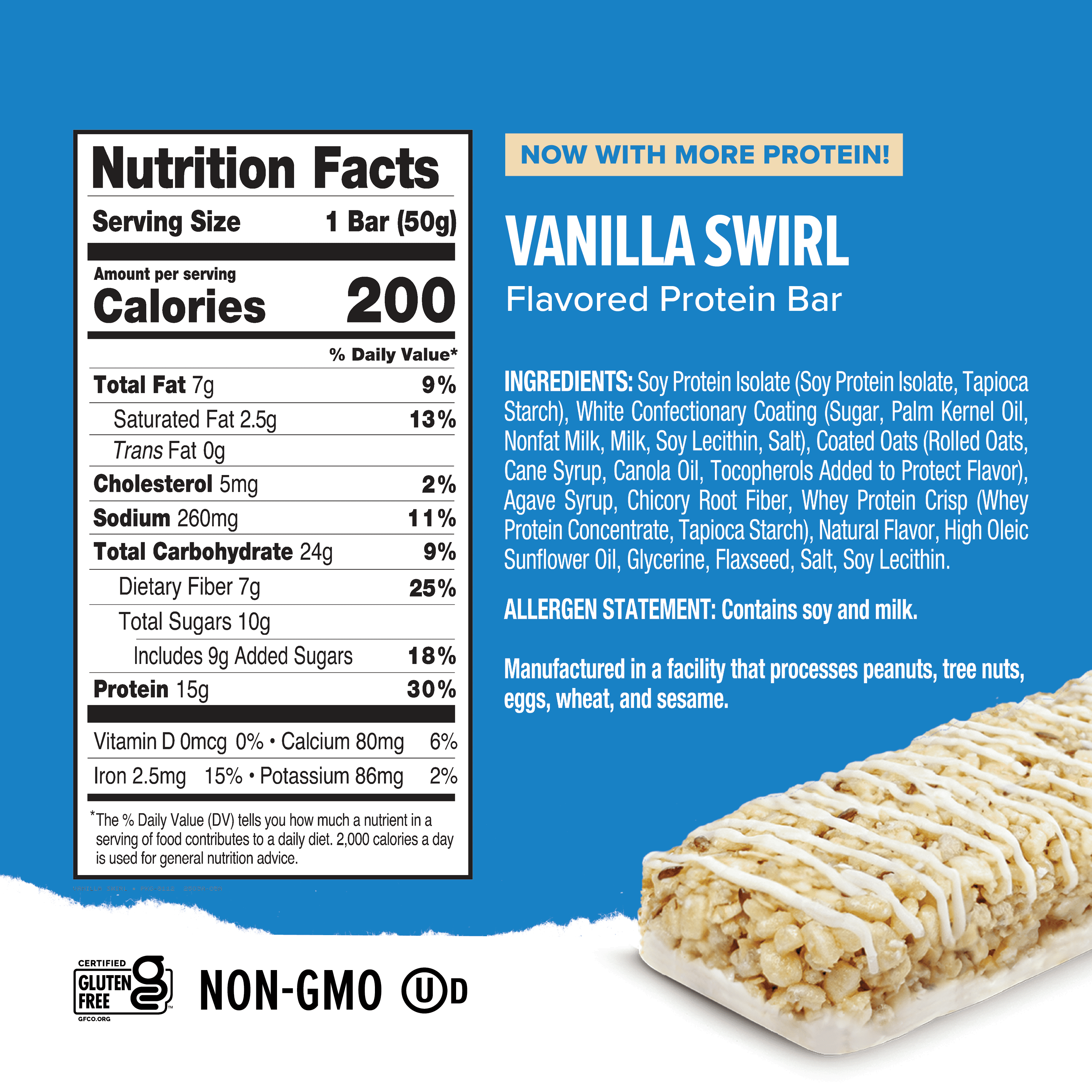 Ready Clean Protein Bar, Vanilla Swirl, 5 Count Box Protein Bar