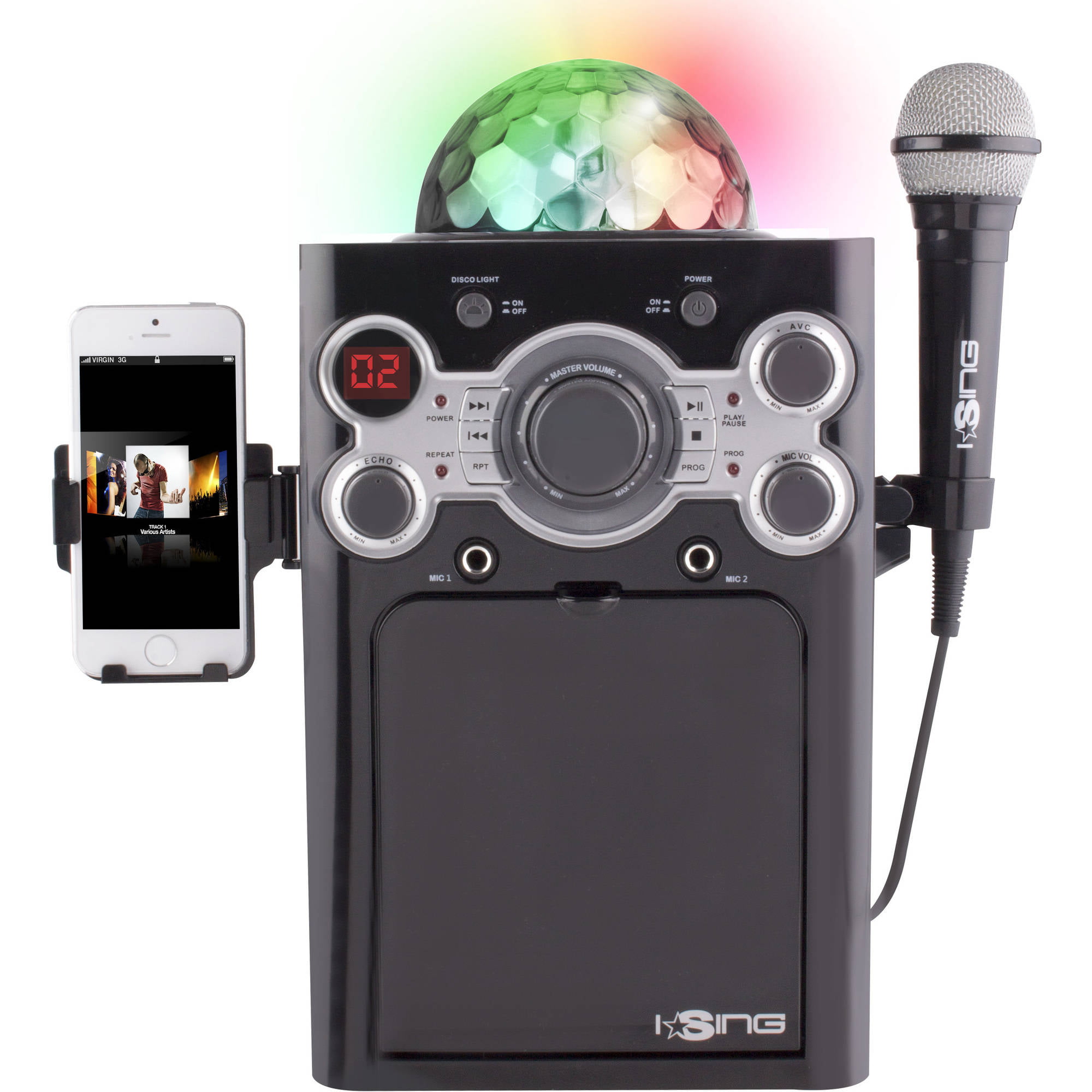 Singing Machine SMM-233 Karaoke Accessory Rotating Mirror Disco Ball Lights with On/Off Switch Refurbished 