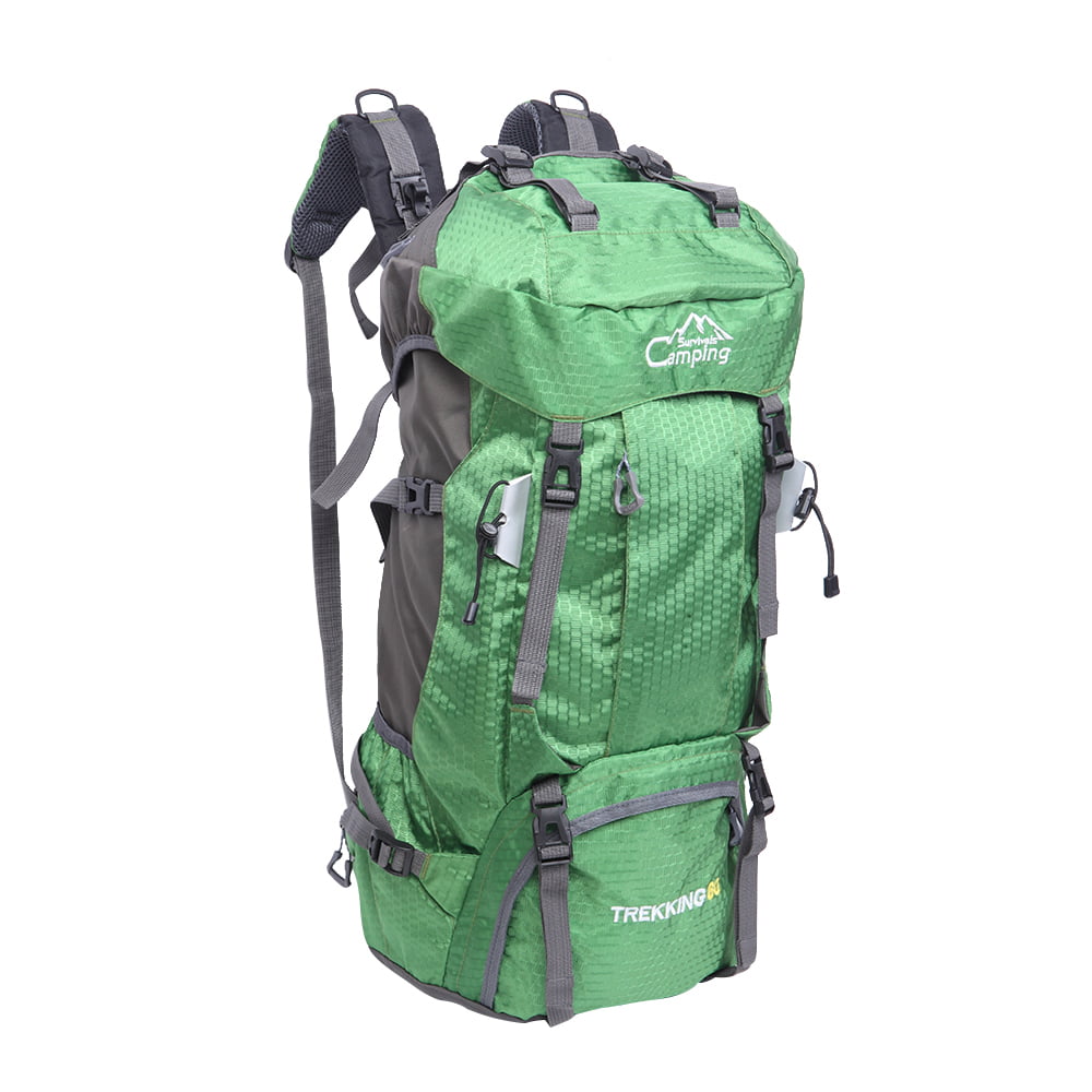 60L Outdoor Camping Hiking Climbing Large Bag Internal Frame Pack Backpack Green 